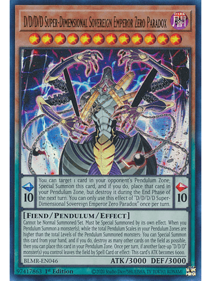 D/D/D/D Super-Dimensional Sovereign Emperor Zero Paradox - BLMR-EN046 - Ultra Rare