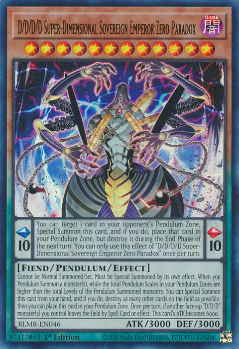 D/D/D/D Super-Dimensional Sovereign Emperor Zero Paradox - BLMR-EN046 - Ultra Rare