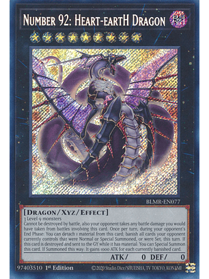 Number 92: Heart-eartH Dragon - BLMR-EN077 - Secret Rare