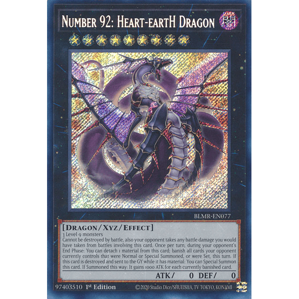 Number 92: Heart-eartH Dragon - BLMR-EN077 - Secret Rare