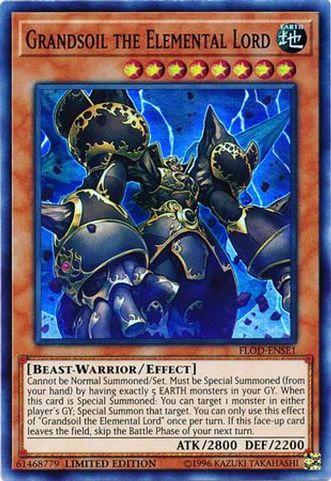 Grandsoil the Elemental Lord - FLOD-ENSE1 - Super Rare Limited Edition