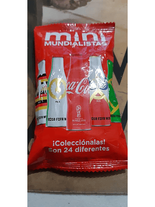Mini botellas Mundialistas 2018 coca cola sobre con 1 