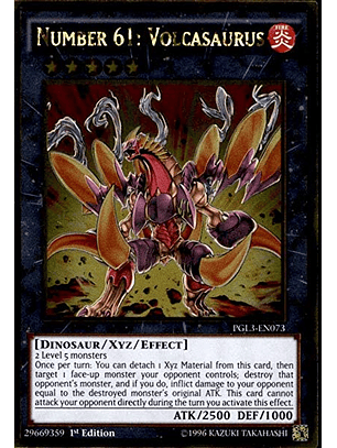 Number 61: Volcasaurus - PGL3-EN073 - Gold Rare