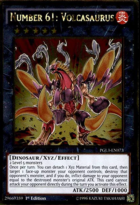 Number 61: Volcasaurus - PGL3-EN073 - Gold Rare