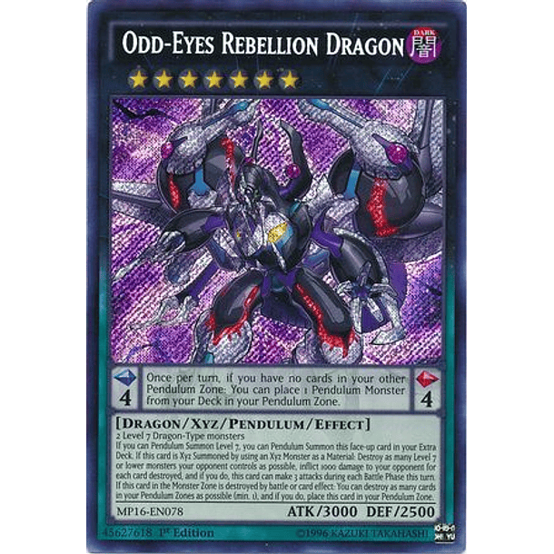 Odd-Eyes Rebellion Dragon - MP16-EN078 - Secret Rare