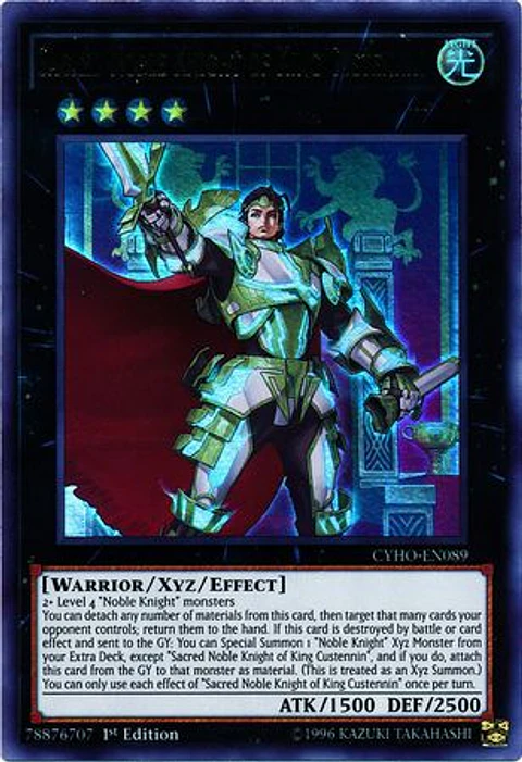 Sacred Noble Knight of King Custenni - CYHO-EN089 - Ultra Rare 