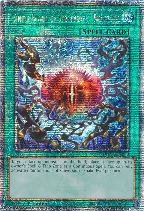 Sinful Spoils of Subversion - Snake-Eye - DUNE-EN060 - Quarter Century Secret Rare