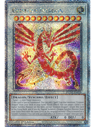 Crimson Dragon - DUNE-EN038 - Quarter Century Secret Rare