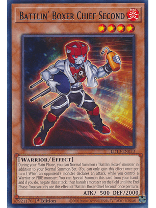 Battlin' Boxer Chief Second - LD10-EN033 - Rare 