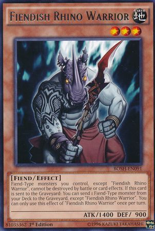 Fiendish Rhino Warrior - BOSH-EN091 - Rare 1