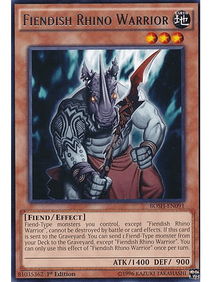 Fiendish Rhino Warrior - BOSH-EN091 - Rare