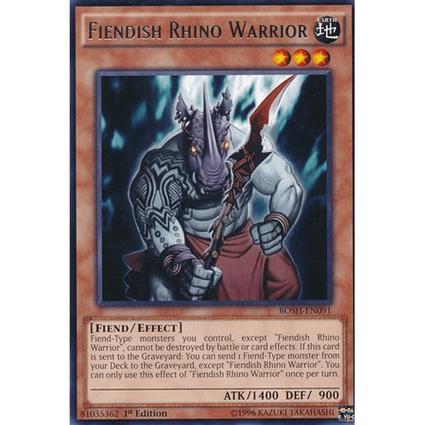 Fiendish Rhino Warrior - BOSH-EN091 - Rare