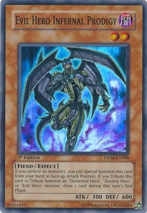 Evil Hero Infernal Prodigy - DP06-EN008 - Super Rare 1st Edition