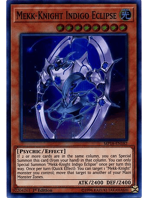 Mekk-Knight Indigo Eclipse - MP18-EN182 - Super Rare