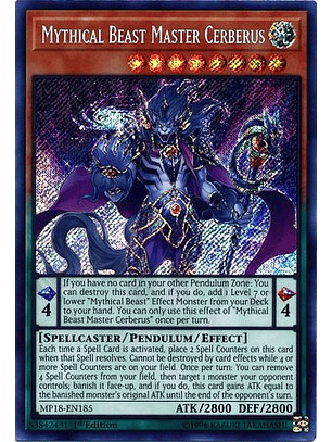Mythical Beast Master Cerberus - MP18-EN185 - Secret Rare