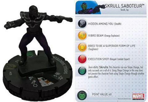 Skrull Saboteur #033 Avengers Movie Marvel Heroclix (sin tarjeta)