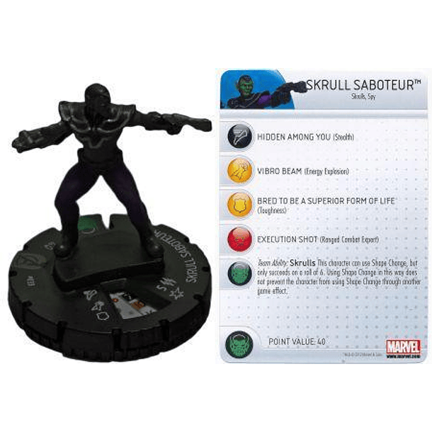 Skrull Saboteur #033 Avengers Movie Marvel Heroclix (sin tarjeta)