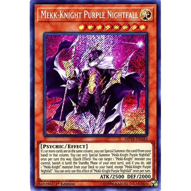 Mekk-Knight Purple Nightfall - MP18-EN183 - Secret Rare