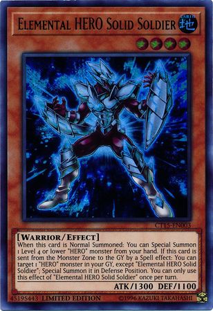 Elemental HERO Solid Soldier - CT15-EN003 - Ultra Rare Limited Edition 1