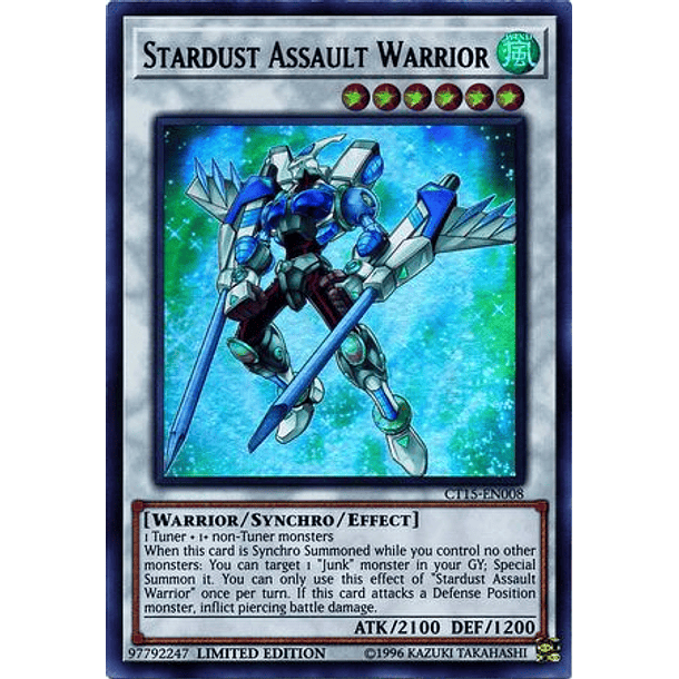 Stardust Assault Warrior - CT15-EN008 - Ultra Rare Limited Edition