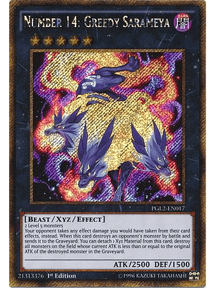Number 14: Greedy Sarameya - PGL2-EN017 - Gold Secret Rare 