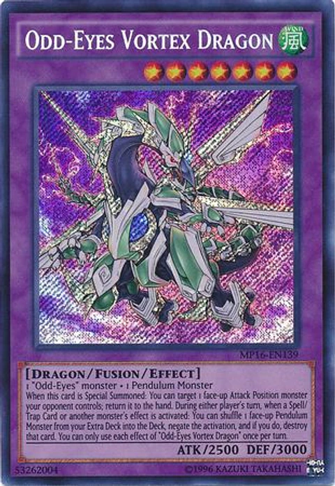 Odd-Eyes Vortex Dragon - MP16-EN139 - Secret Rare 