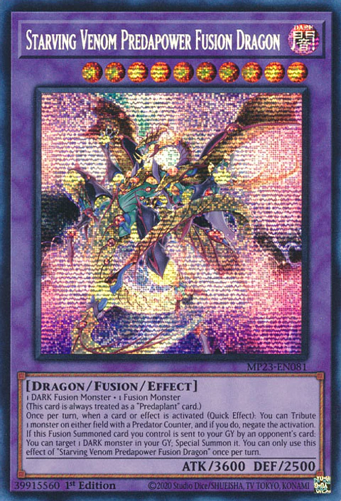 Starving Venom Predapower Fusion Dragon - MP23-EN081 - Prismatic Secret Rare