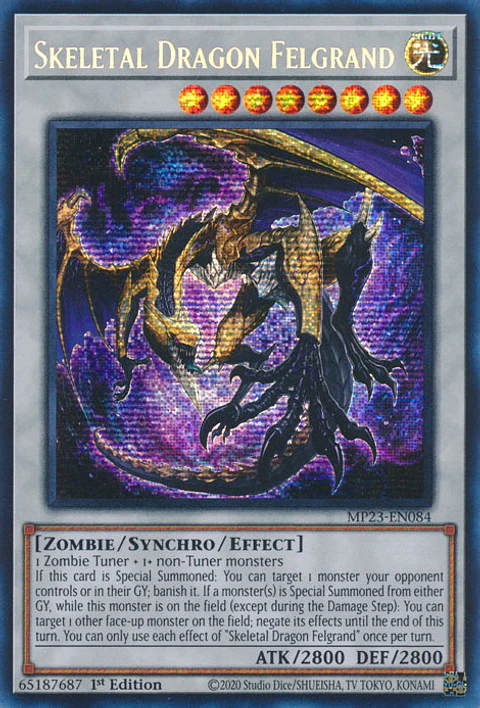 Skeletal Dragon Felgrand - MP23-EN084 - Prismatic Secret Rare 