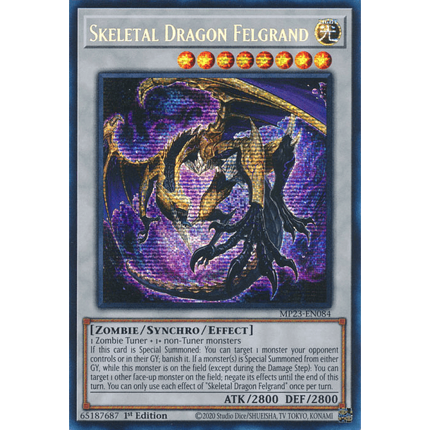 Skeletal Dragon Felgrand - MP23-EN084 - Prismatic Secret Rare 