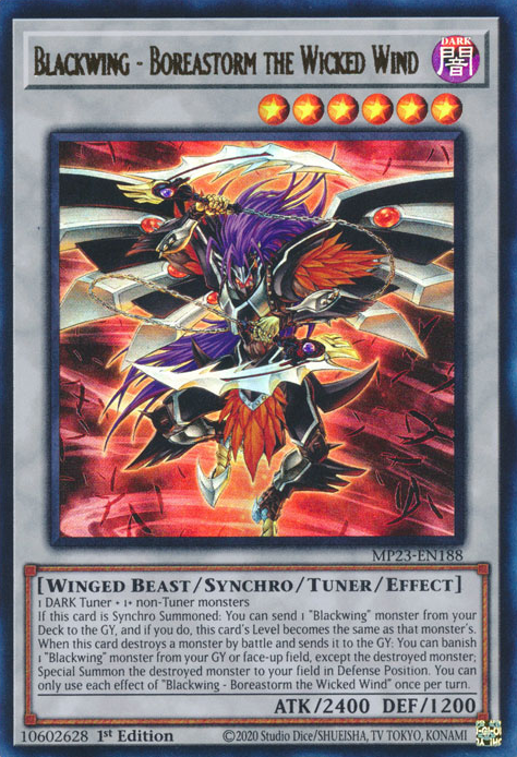 Blackwing - Boreastorm the Wicked Wind - MP23-EN188 - Ultra Rare 1