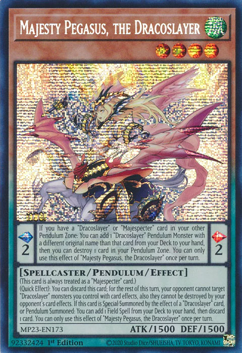 Majesty Pegasus, the Dracoslayer - MP23-EN173 - Prismatic Secret Rare