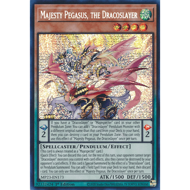 Majesty Pegasus, the Dracoslayer - MP23-EN173 - Prismatic Secret Rare