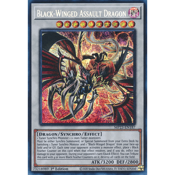 Black-Winged Assault Dragon - MP23-EN187 - Prismatic Secret Rare