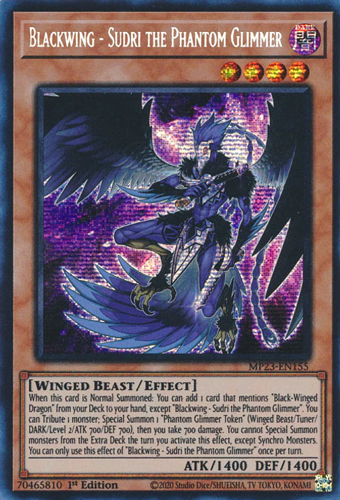 Blackwing - Sudri the Phantom Glimmer - MP23-EN155 - Prismatic Secret Rare 