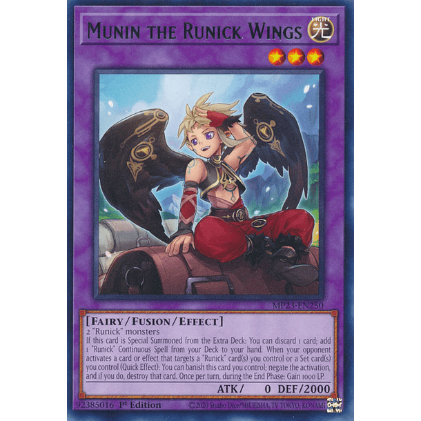 Munin the Runick Wings - MP23-EN250 - Rare