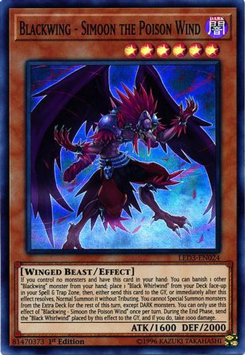 Blackwing - Simoon the Poison Winds - LED3-EN024 - Super Rare