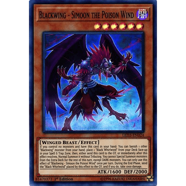 Blackwing - Simoon the Poison Winds - LED3-EN024 - Super Rare