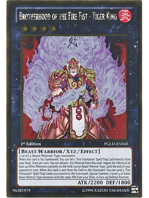 Brotherhood of the Fire Fist - Tiger King - PGLD-EN045 - Gold Rare
