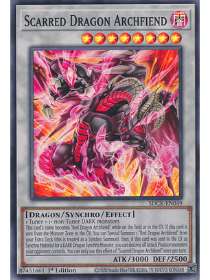 Scarred Dragon Archfiend - SDCK-EN049 - Super Rare