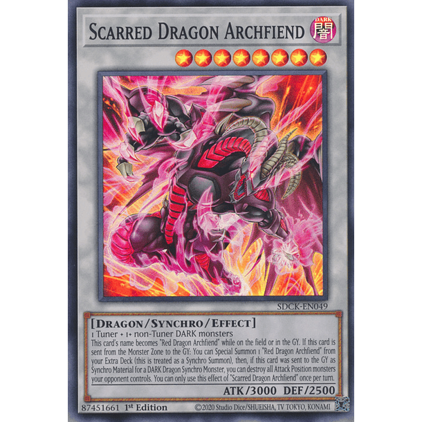 Scarred Dragon Archfiend - SDCK-EN049 - Super Rare