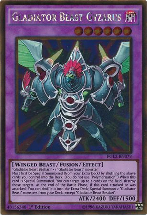 Gladiator Beast Gyzarus - PGL2-EN079 - Gold Rare 