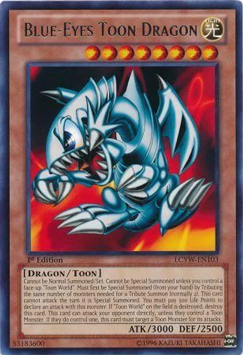 Blue-Eyes Toon Dragon - LCYW-EN103 - Rare 