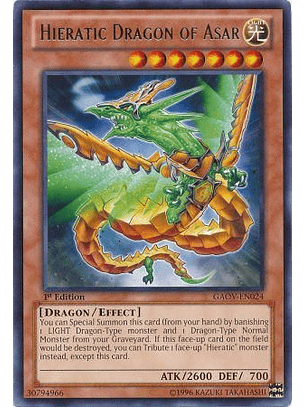 Hieratic Dragon of Asar - GAOV-EN024 - Rare