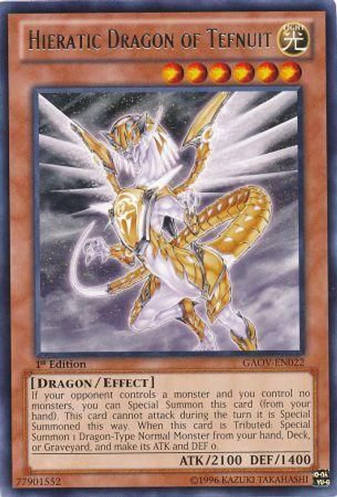Hieratic Dragon of Tefnuit - GAOV-EN022 - Rare 