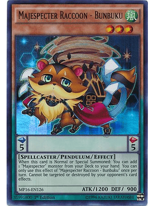 Majespecter Raccoon - Bunbuku - MP16-EN126 - Ultra Rare