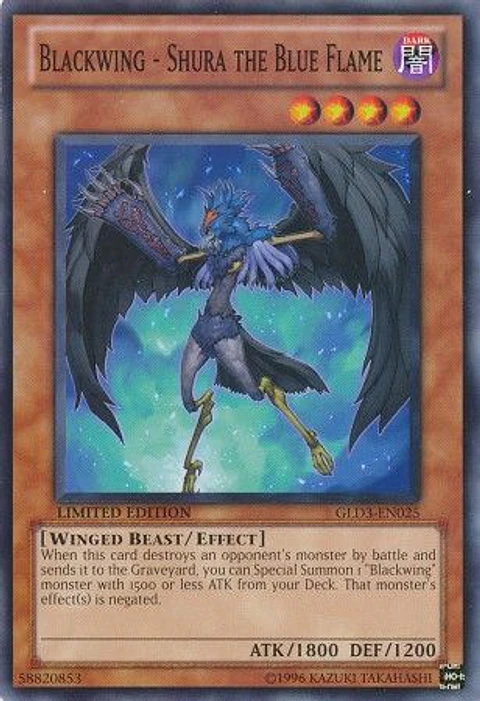 Blackwing - Shura the Blue Flame - GLD3-EN025 - Common