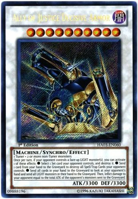 Ally of Justice Decisive Armor - HA03-EN060 - Secret Rare