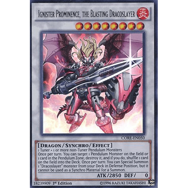 Ignister Prominence, the Blasting Dracoslayer - CORE-EN050 - Ultra Rare 