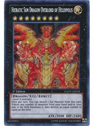 Hieratic Sun Dragon Overlord of Heliopolis - GAOV-EN048 - Secret Rare (esquina maltratada)