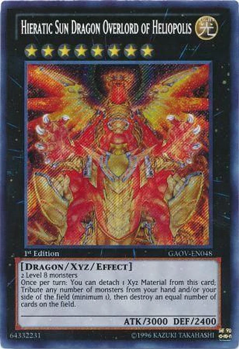 Hieratic Sun Dragon Overlord of Heliopolis - GAOV-EN048 - Secret Rare (esquina maltratada)
